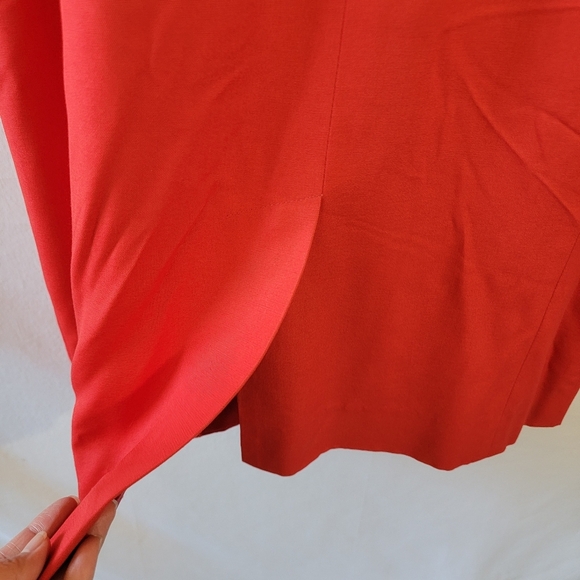 VTG Neiman Marcus Linen Blend Dress Coat Sz L Red Pocket Contemporary Old Money - Picture 9 of 12